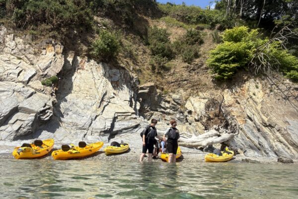 Mooring up on secluded beaches, Helford River